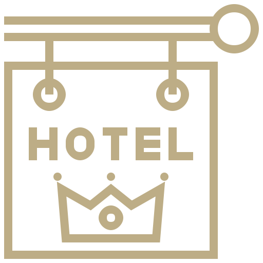 Hotel sign icon for nightly lodging
